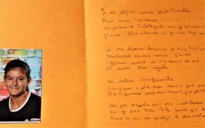 FRANÇAIS – En classe de 6e : Mon autoportrait.